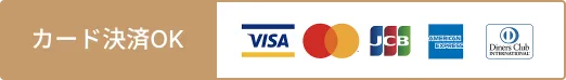 ご利用可能なクレジットカード：VISA、Mastercard、JCB、American Express、Diners Club